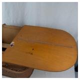 Vintage Red Man Woven Picnic Basket With Wooden Insert