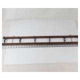 Vintage Wooden Wall Coat Rack With Metal Hooks