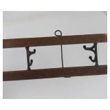 Vintage Wooden Wall Coat Rack With Metal Hooks
