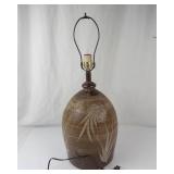 Vintage Studio Art Pottery Table Lamp With Botanical Motif