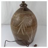 Vintage Studio Art Pottery Table Lamp With Botanical Motif