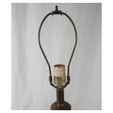 Vintage Studio Art Pottery Table Lamp With Botanical Motif