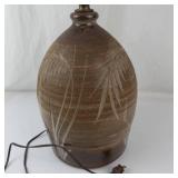 Vintage Studio Art Pottery Table Lamp With Botanical Motif