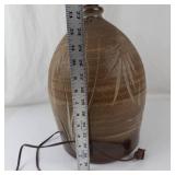 Vintage Studio Art Pottery Table Lamp With Botanical Motif
