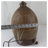 Vintage Studio Art Pottery Table Lamp With Botanical Motif