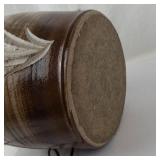 Vintage Studio Art Pottery Table Lamp With Botanical Motif