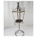 Wrought Iron Candle Stand With Scrollwork