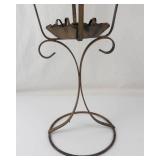 Wrought Iron Candle Stand With Scrollwork