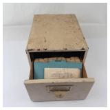 Vintage Metal Index Card File Cabinet With Tabs