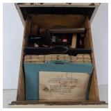 Vintage Metal Index Card File Cabinet With Tabs