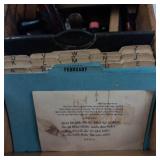 Vintage Metal Index Card File Cabinet With Tabs
