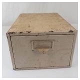 Vintage Metal Index Card File Cabinet With Tabs