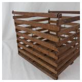 Wood Slat Crate Basket