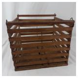 Wood Slat Crate Basket