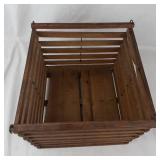 Wood Slat Crate Basket
