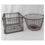 Vintage Wire Storage Basket Pair (Lot of 2)