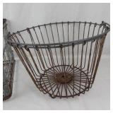 Vintage Wire Storage Basket Pair (Lot of 2)