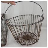 Vintage Wire Storage Basket Pair (Lot of 2)