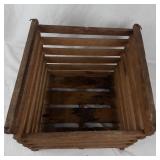 Wooden Slatted Storage Crate With Detached Hinged Lid