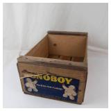 Vintage Sno-Boy Wooden Crate With Graphic Panel