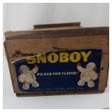 Vintage Sno-Boy Wooden Crate With Graphic Panel