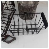 Mixed Lot of Vintage Wire Baskets, Milk Can, Scoop & Clip