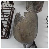 Mixed Lot of Vintage Wire Baskets, Milk Can, Scoop & Clip