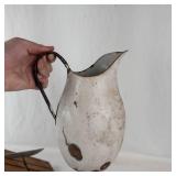 Mixed Lot Rustic Wooden Berry Picker Tool & Enamel Berry Scoops