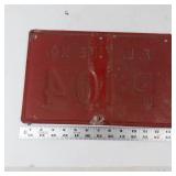 Vintage F. L. Fire No. P-104 Metal Sign Plate