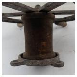 Vintage Metal & Wood Ship Steering Wheel