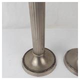 Pair of Silver Tone Fluted Candlesticks