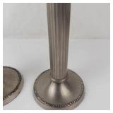 Pair of Silver Tone Fluted Candlesticks