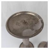 Pair of Silver Tone Fluted Candlesticks