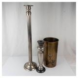Mixed Metal Candle Holder Set (Lot of 3)