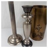 Mixed Metal Candle Holder Set (Lot of 3)