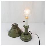 Vintage Heyco Candlestick Lamp With Metal Shade