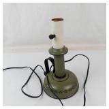 Vintage Heyco Candlestick Lamp With Metal Shade
