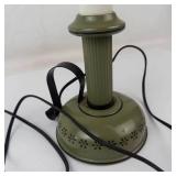 Vintage Heyco Candlestick Lamp With Metal Shade