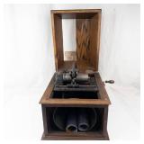 Vintage Edison Cylinder Phonograph in Wooden Case