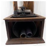 Vintage Edison Cylinder Phonograph in Wooden Case