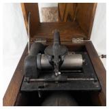 Vintage Edison Cylinder Phonograph in Wooden Case
