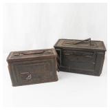 Military Ammo Cans With Rifle Cleaning Accessories (Lot of 2)