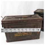 Military Ammo Cans With Rifle Cleaning Accessories (Lot of 2)