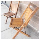 Pair of Vintage Wooden Folding Chairs (Lot of 2)