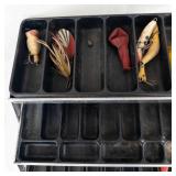 Vintage Umco Fishing Tackle Box With Lures & Tackle