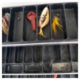 Vintage Umco Fishing Tackle Box With Lures & Tackle