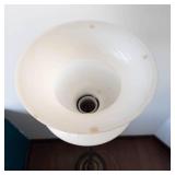 Vintage Brass Floor Lamp With Glass Shade - Untested