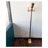 Brass Floor Lamp With Shade Frame - Working!
