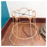 Brass Floor Lamp With Shade Frame - Working!