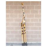 75" Tall Carved Wooden Giraffe Sculpture